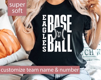 Custom Baseball Shirt for Women, Baseball Mom Tshirt for Baseball Game Day T Shirt, Personalized Baseball Tee, Baseball T-Shirt Team Name