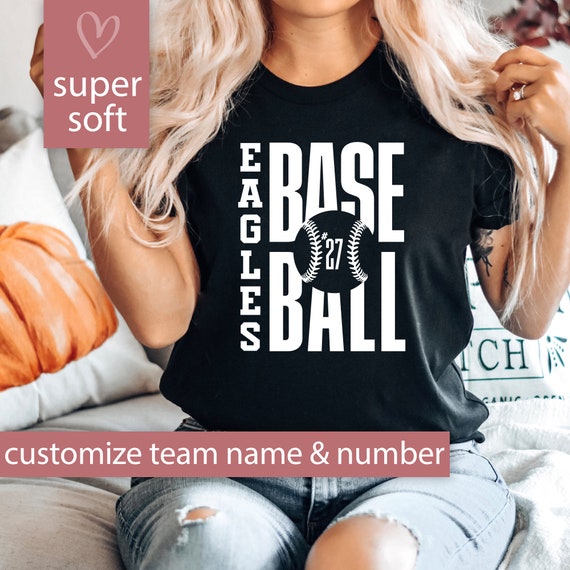 Custom Baseball Shirt for Women, Baseball Mom Tshirt for Baseball Game Day T Shirt, Personalized Baseball Tee, Baseball T-Shirt Team Name