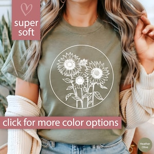 Sunflower Shirt for Women, Tshirt for Sunflower Lover Gift for Her, Sunflower Gift, Cute Flower T Shirt, Sunflower T-Shirt, Floral Fall Tee