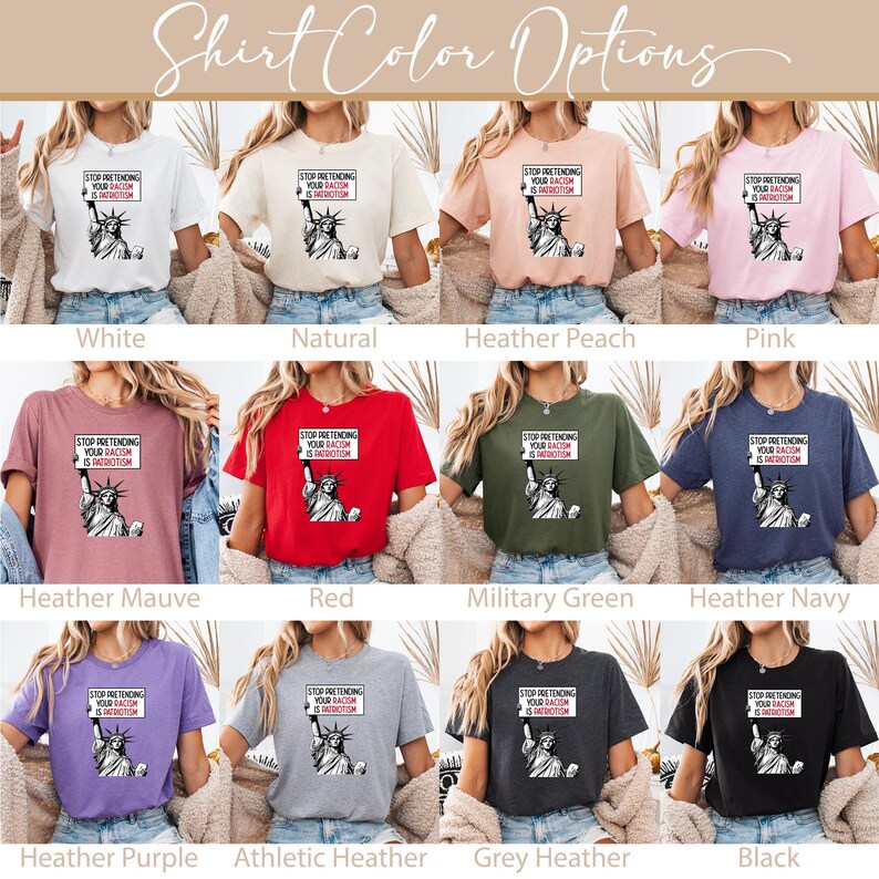 T-shirt Arrêtez de faire semblant que votre racisme est le patriotisme pour un t-shirt démocrate, T-shirt Arrêtez de faire semblant de votre racisme, T-shirt cadeau démocrate, T-shirt anti-maga image 5