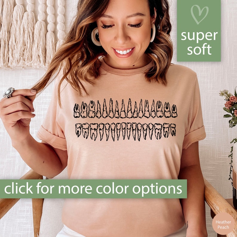 Dental Shirt for Women, Dental Assistant Dental Hygienist Gift for Dentist, Teeth Tshirt Dental Art, Dental T Shirt for Dental Student Gift image 1
