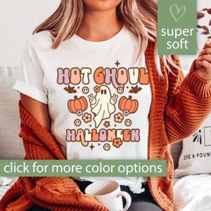 Hot Ghoul Halloween Shirt for Women, Retro Halloween Shirt, Retro Halloween T-Shirt, Hot Ghoul Shirt, Funny Groovy Floral Retro Ghost Shirt