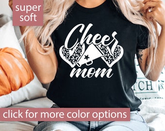 Cheer Mom Shirt for Cheer Mom for Game Day Shirt, Cheer Mom Tshirt, Cheer Mom T Shirt Leopard Cheer Mom T-Shirt Cute Cheer Mom Tee Cheer Tee