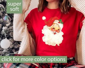 Retro Santa Christmas T-Shirt for Women, Christmas Santa Shirt, Retro Santa Shirt Gift for Women, Santa Shirt Women Gift for Christmas