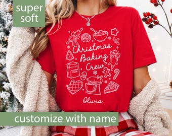 Christmas Baking Crew Shirt Personalized Christmas Baking Tshirt Holiday Baker Shirt Baking Crew T Shirt Baker Gift Christmas Baking Tee