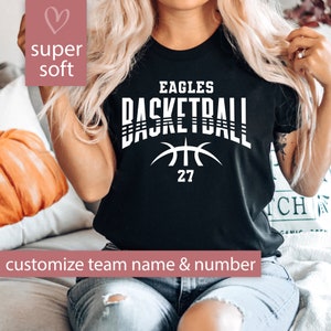 Personalized Basketball Shirt for Basketball Mom Game Day Tshirt, Basketball T Shirt for Her Team Name Custom Basketball Tee Basketball Gift