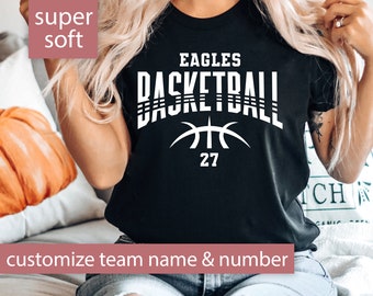 Personalized Basketball Shirt for Basketball Mom Game Day Tshirt, Basketball T Shirt for Her Team Name Custom Basketball Tee Basketball Gift