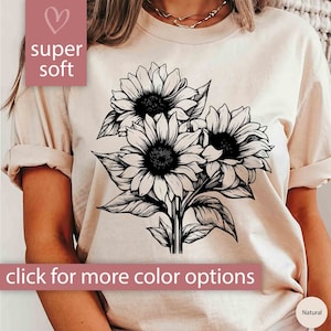 Sunflower Shirt Gift, Flower Tshirt, Sunflower T Shirt Gift For Her, Sunflower T-Shirt for Women, Sunflower Tee Sunflower Gift Floral Shirt