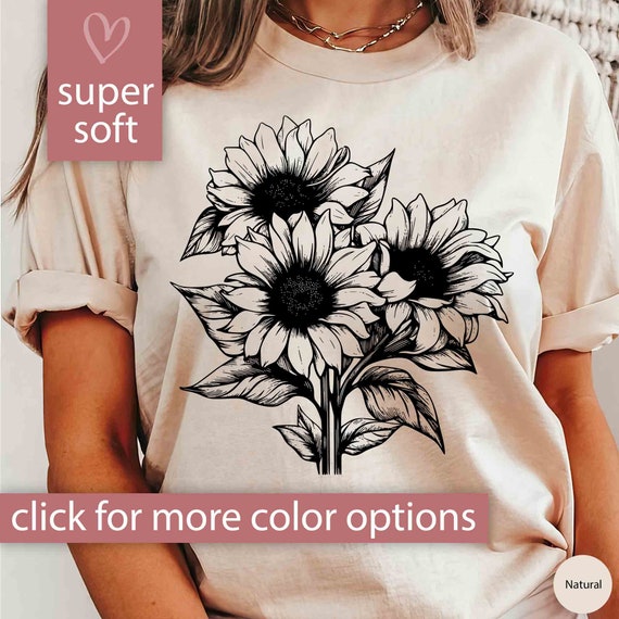 Sunflower Shirt Gift, Flower Tshirt, Sunflower T Shirt Gift For Her, Sunflower T-Shirt for Women, Sunflower Tee Sunflower Gift Floral Shirt