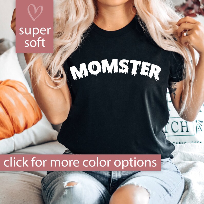 Momster Shirt for Mom for Halloween, Halloween Mom Shirt for Halloween Gift, Momster Tee for Mom, Momster Halloween Shirt for Women, Mom Tee
