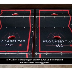 YOUR Company Logo 2-hole 2-Tier with Adjustable Height Benefit, the Porsche of tossing games
