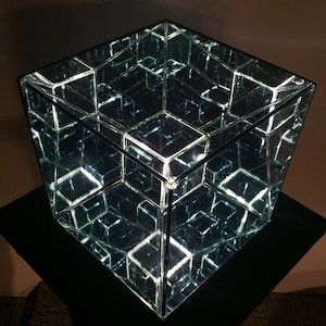 Tesseract, Hypercube Infinity Mirror Art Sculpture Made to Order image 1