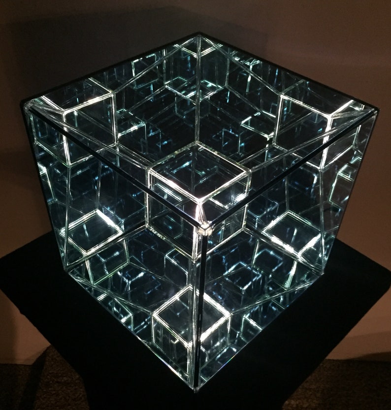Tesseract, Hypercube Infinity Mirror Art Sculpture Made to Order image 1