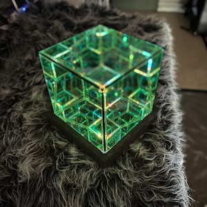 Tesseract, Hypercube Infinity Mirror Art Sculpture Made to Order image 4