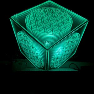 Livets blomma Matrix Kub Infinity Spegelskulptur