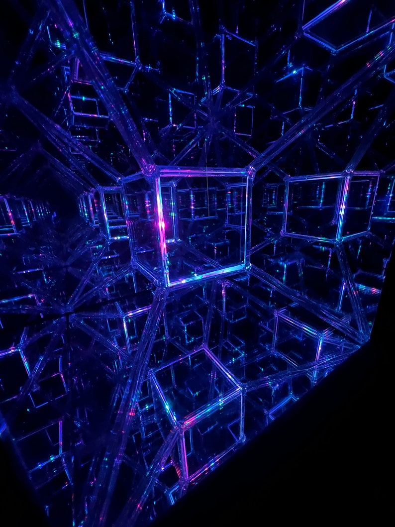 Tesseract, Hypercube Infinity Mirror Art Sculpture Made to Order image 6