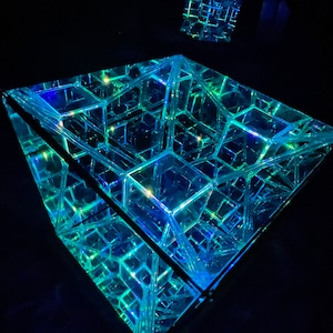 Tesseract, Hypercube Infinity Mirror Art Sculpture Made to Order image 7