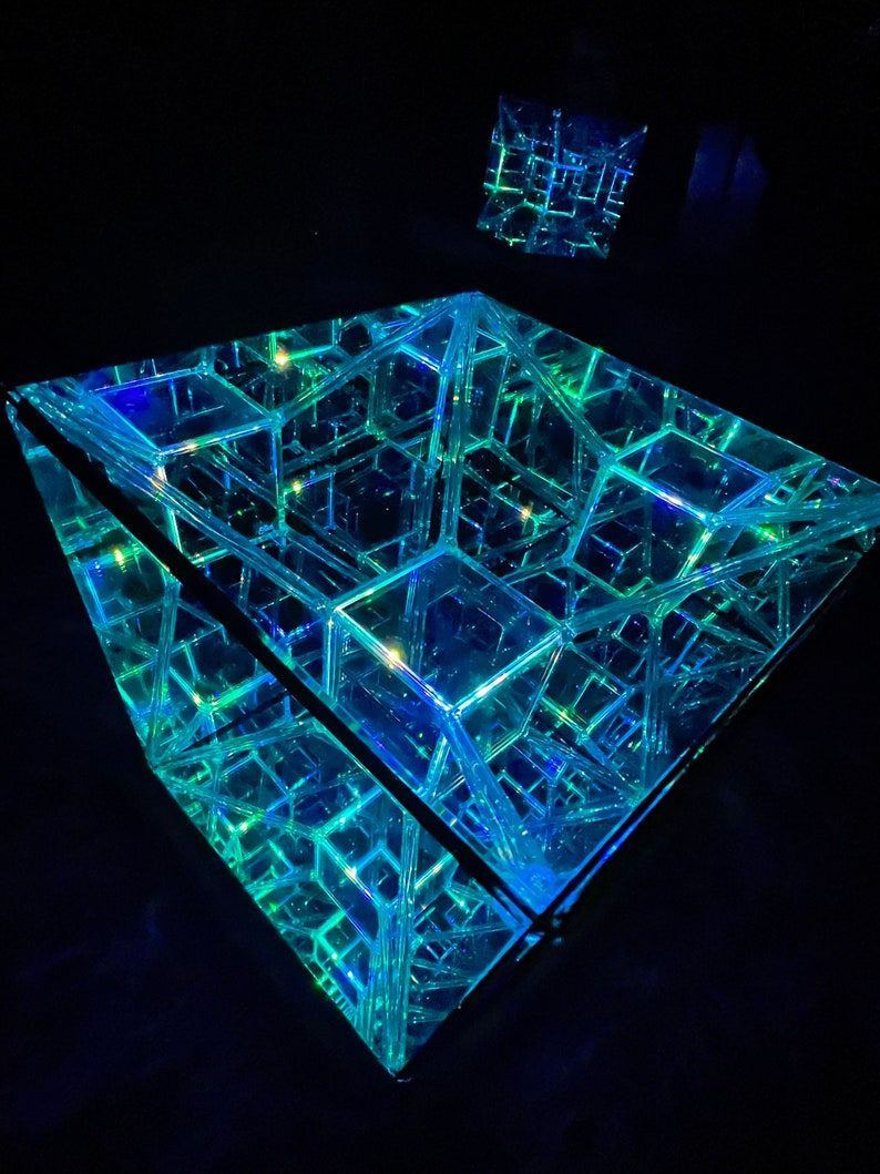 Tesseract, Hypercube Infinity Mirror Art Sculpture Made to Order image 7