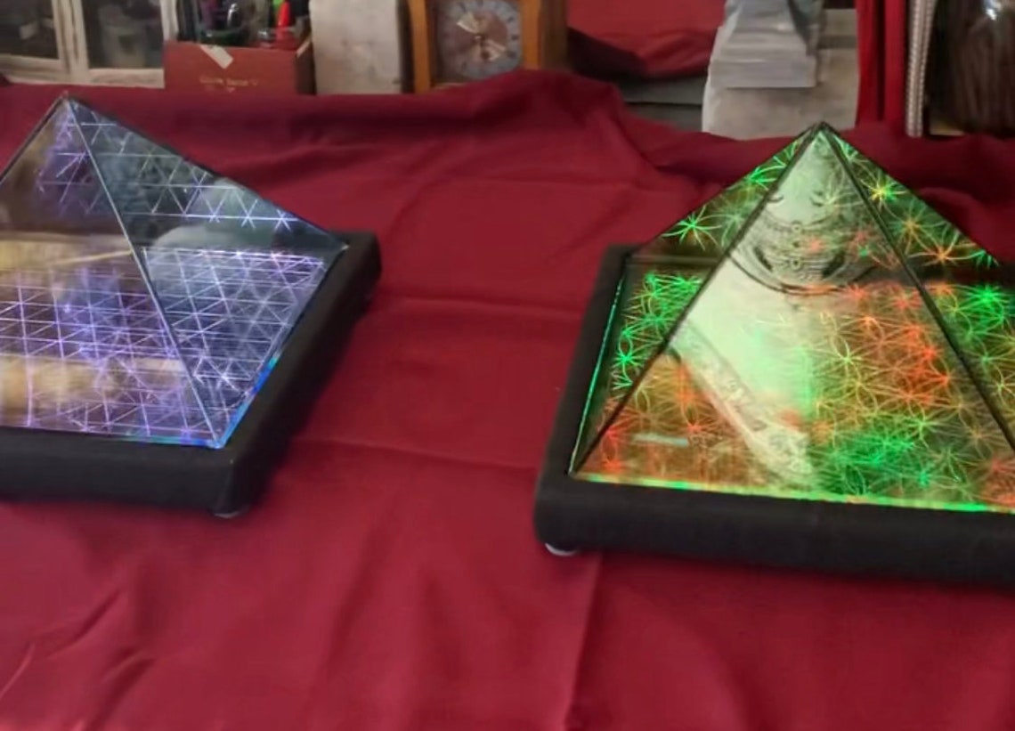 Pyramid Infinity Mirror Art Sculptures Sacred Geometry Pyramid Etsy