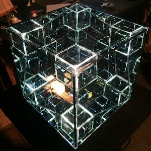 Tesseract, Hypercube Infinity Mirror Art Sculpture Made to Order image 2