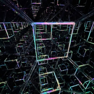 Tesseract Hypercube Infinity Mirror Art Sculpture - In Stock Now