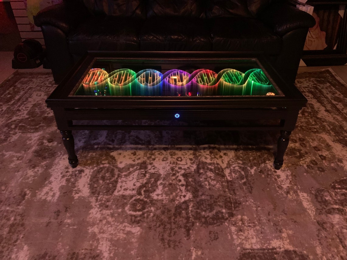 LED Infinity Mirror Coffee Table DNA Original Etsy