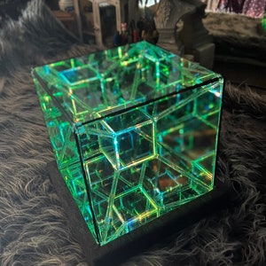 Tesseract, Hypercube Infinity Mirror Art Sculpture Made to Order image 3