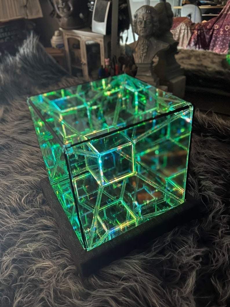 Tesseract, Hypercube Infinity Mirror Art Sculpture Made to Order image 3