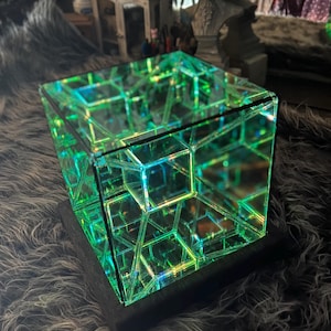 SALE- 15" Custom Tesseract Hypercube Infinity Mirror Art Sculpture- One in Stock