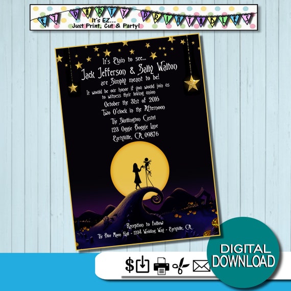 Nightmare before Christmas Wedding Invites Simply Meant to