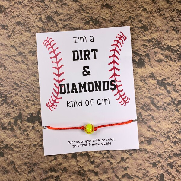 Softball Wish Bracelet Etsy