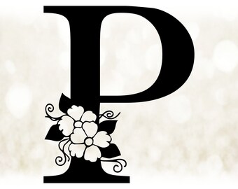 Download Floral Letter P Svg Etsy