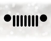 Car Automotive Clip-Art Black White Large Bold Simple Easy SUV 4x4 Front End Grill Silhouette Inspired by Jeep - Digital Download SVG