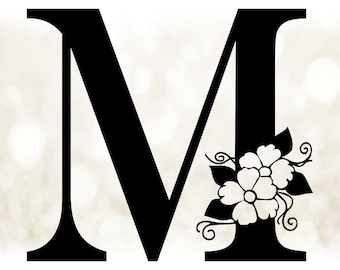 Download Floral Letter M Etsy