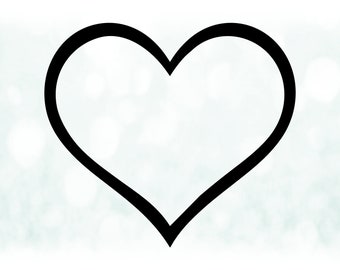 Heart outline svg | Etsy