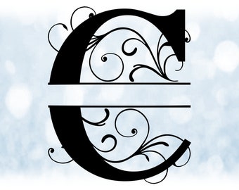 Download Split Letter C Svg Etsy