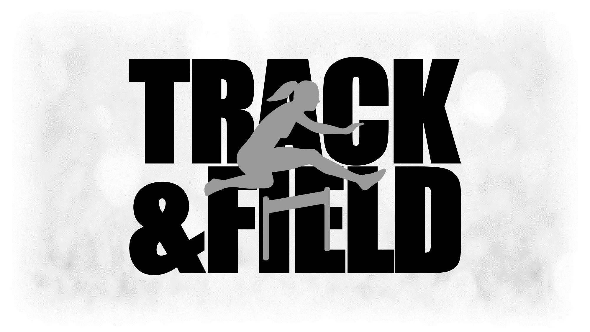 Sports Clipart Large Black Words Track & Field w/ Etsy