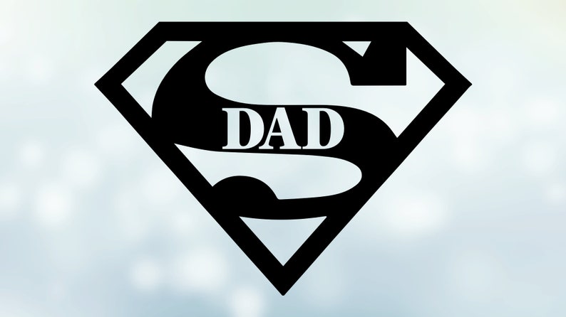 Family Father or Dad: Superman Inspired Logo with Super Dad | Etsy