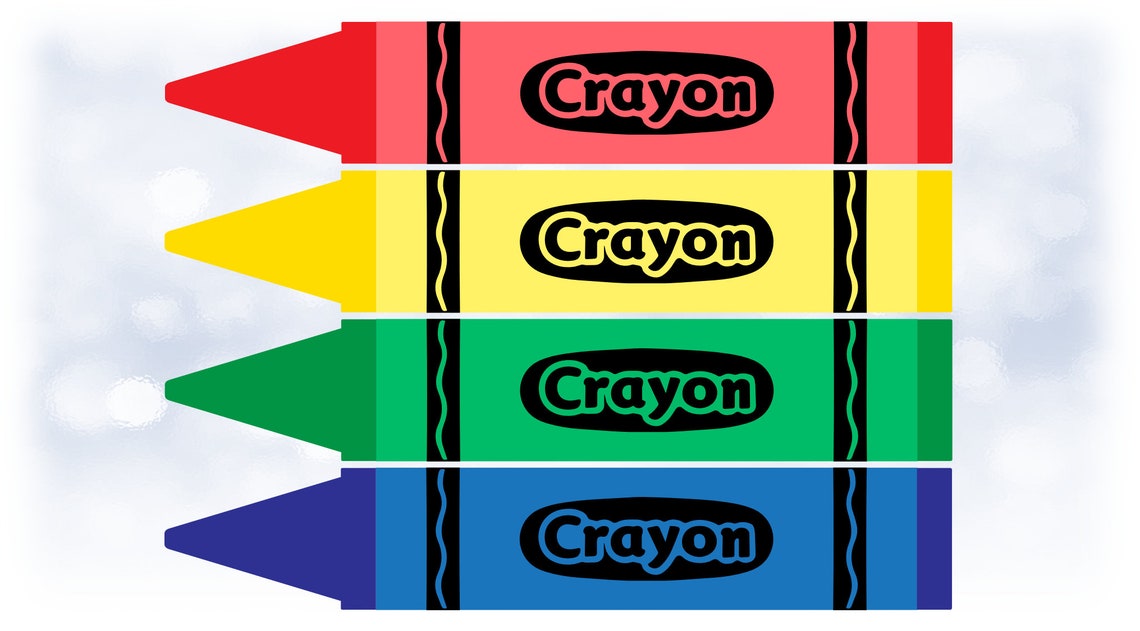 Word Clipart Black Crayon Graphic with Squiggle End Stripes Etsy