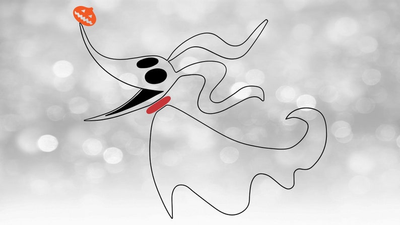 Download Disney Clipart: Large Easy Black & White Zero the Ghost ...