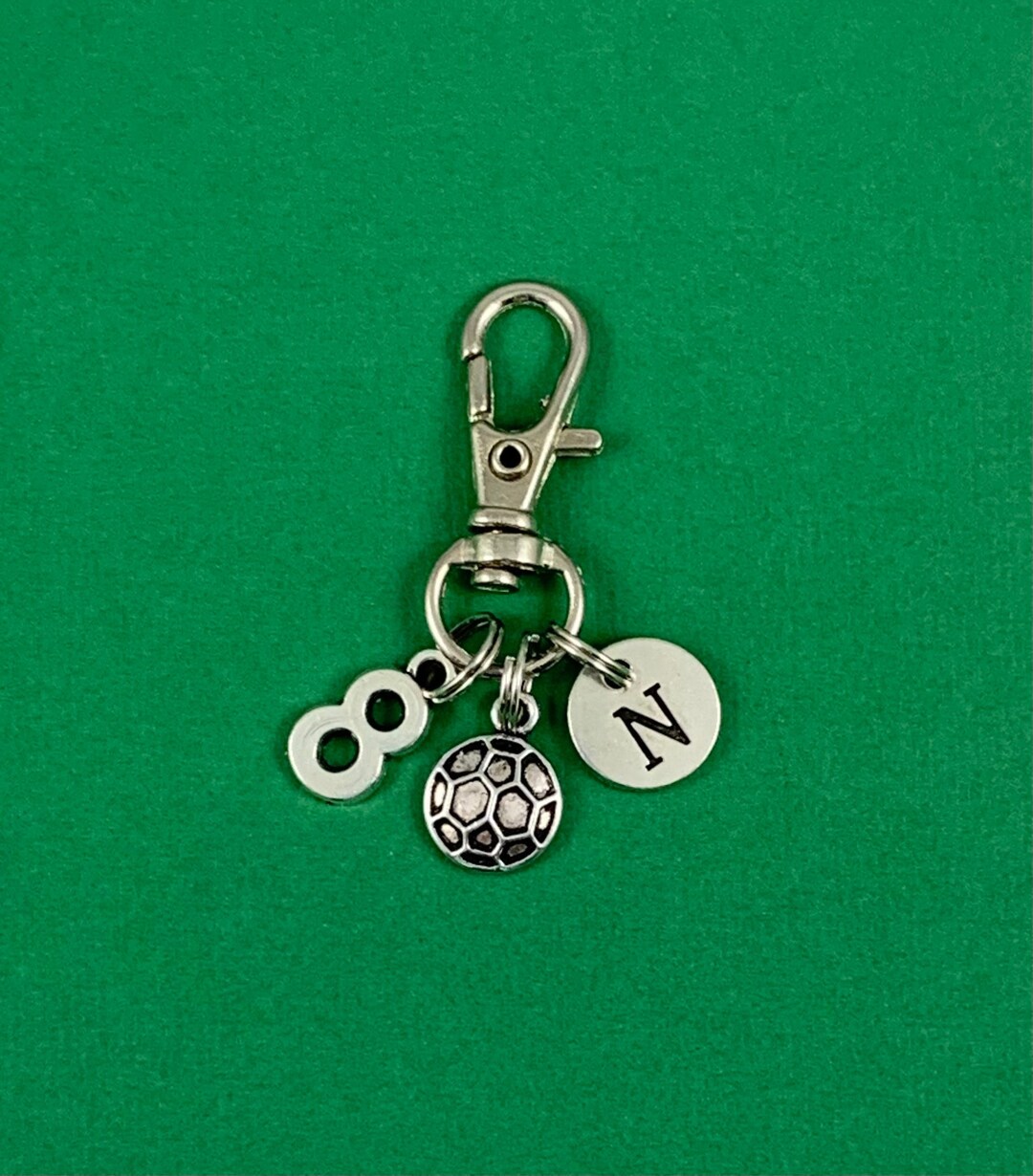 Sports Jewelry Keychain With Antique Silver Soccer Ball Etsy