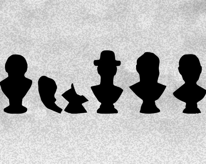 Disney Clipart: Easy Black Silhouettes 5 Singing Busts / - Etsy