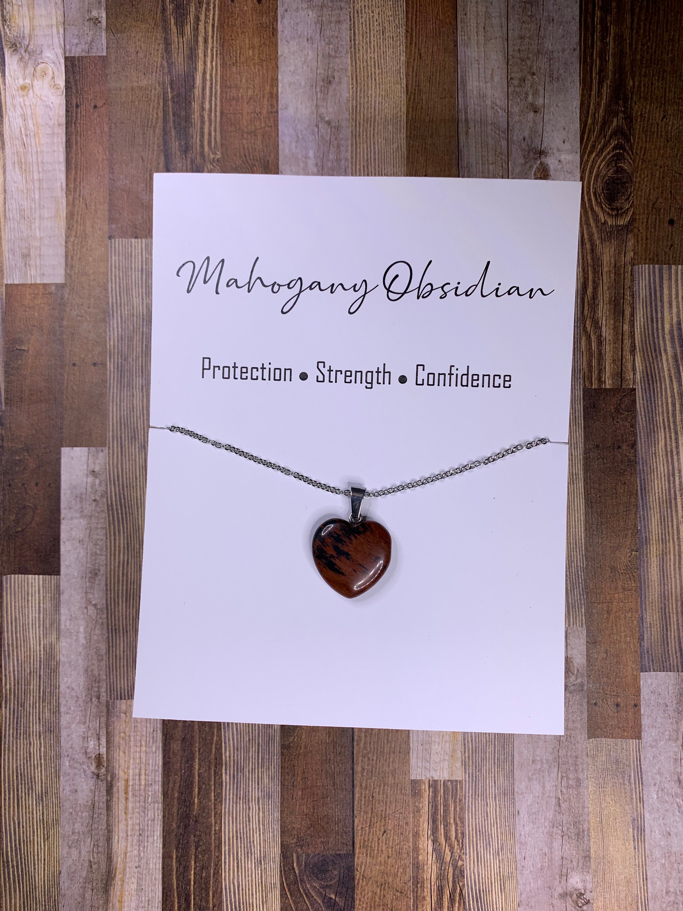 Mahogany Obsidian Heart Pendant - Etsy