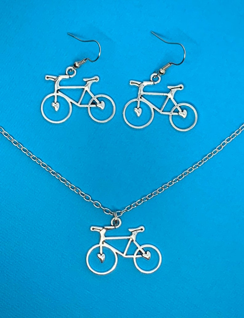 Free Shipping Bike Biking Biker Cycle Cycling Cyclist Road Mountain Ride Trail You Choose Pendant Style /& Chain Bicycle Charm Necklace
