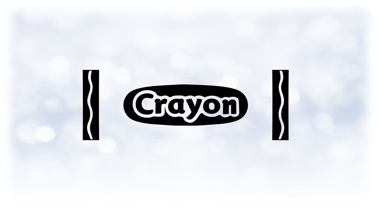 Word Clipart Large Black & White Crayon Graphics w/ Word Etsy