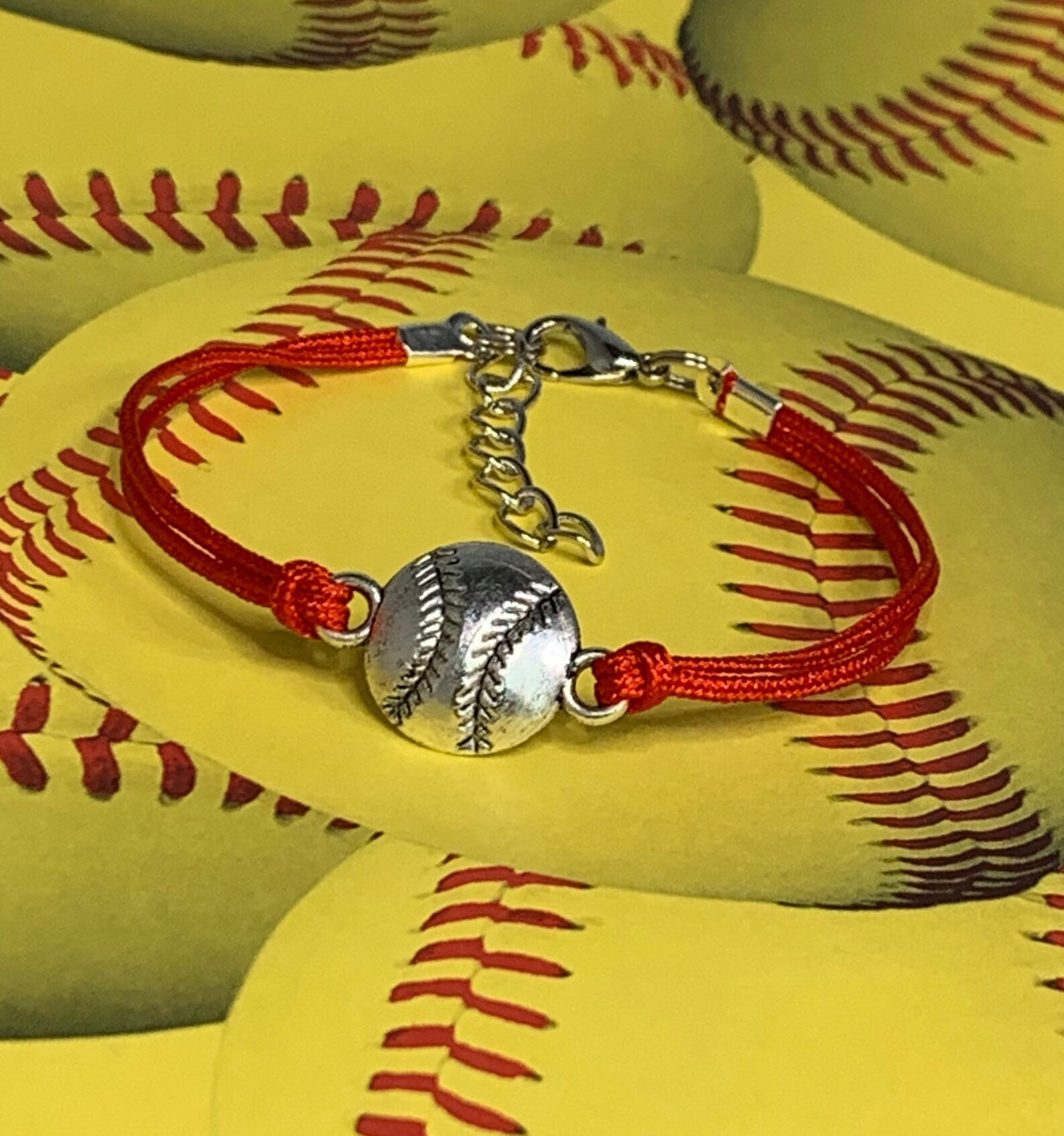 Sports Jewelry Keychain with Round Yellow Glass Softball Etsy