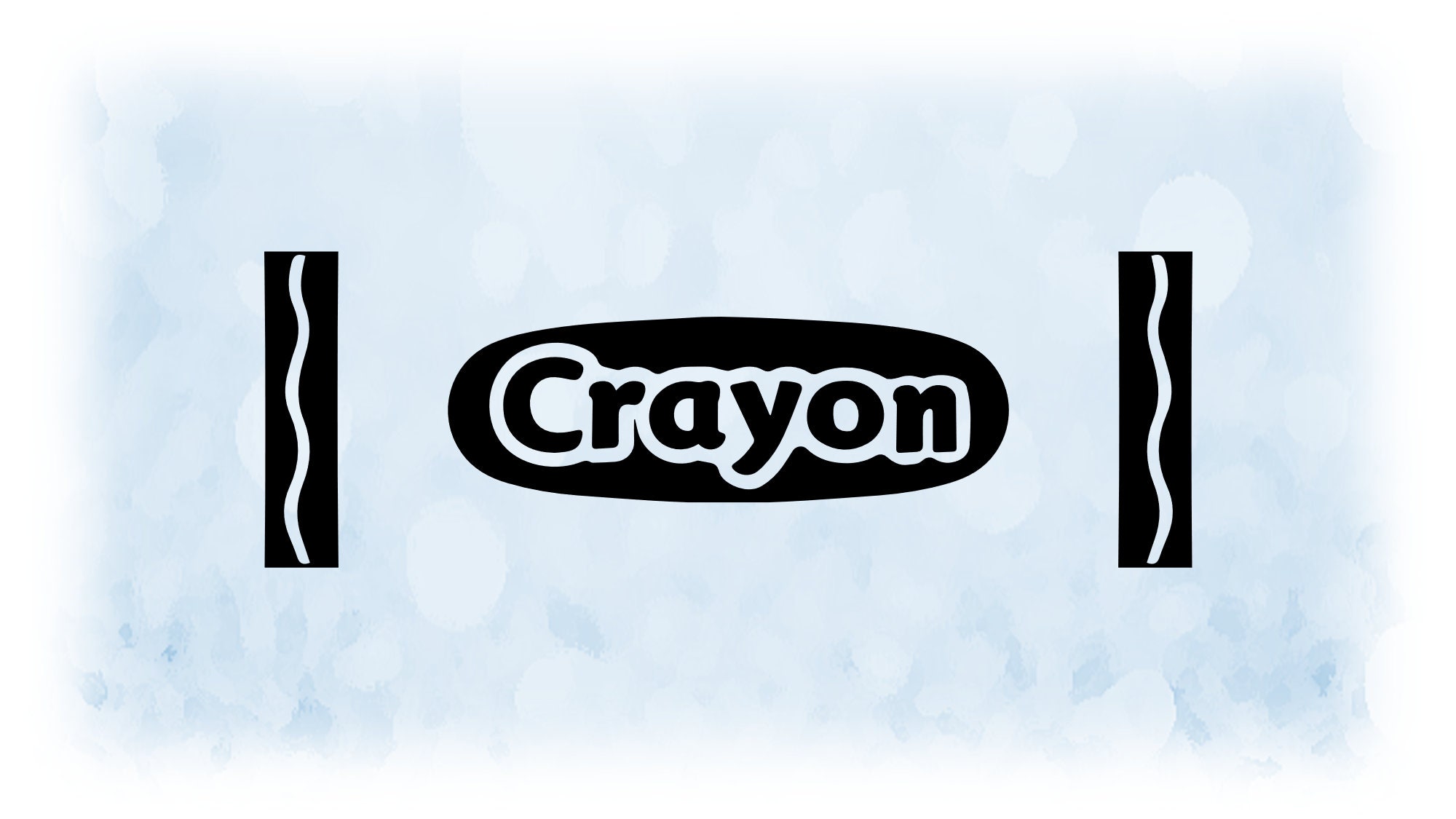 Word Clipart Black Crayon Graphic with Squiggle End Stripes Etsy