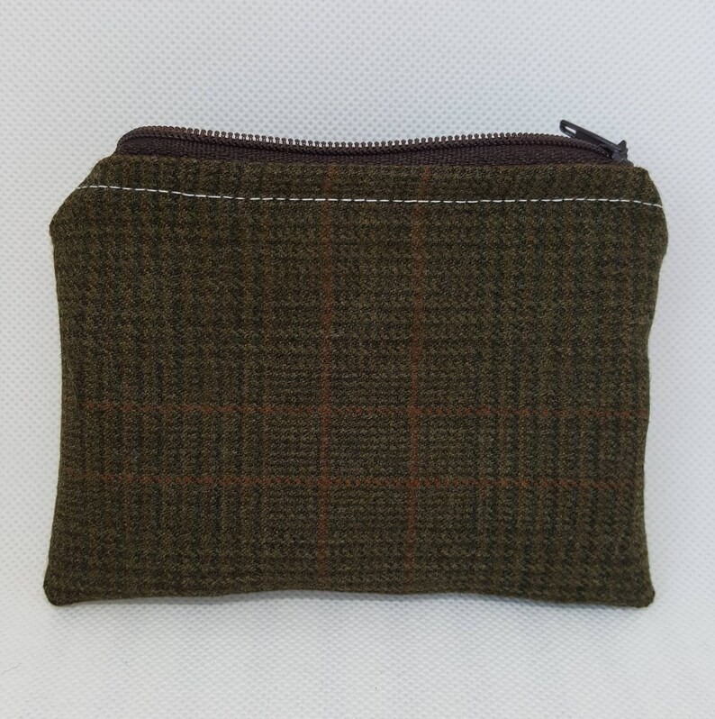 Handmade gifts gifts for her Coin purse money pouch Hare coin purse animal lovers gifts Tweed zip pouch