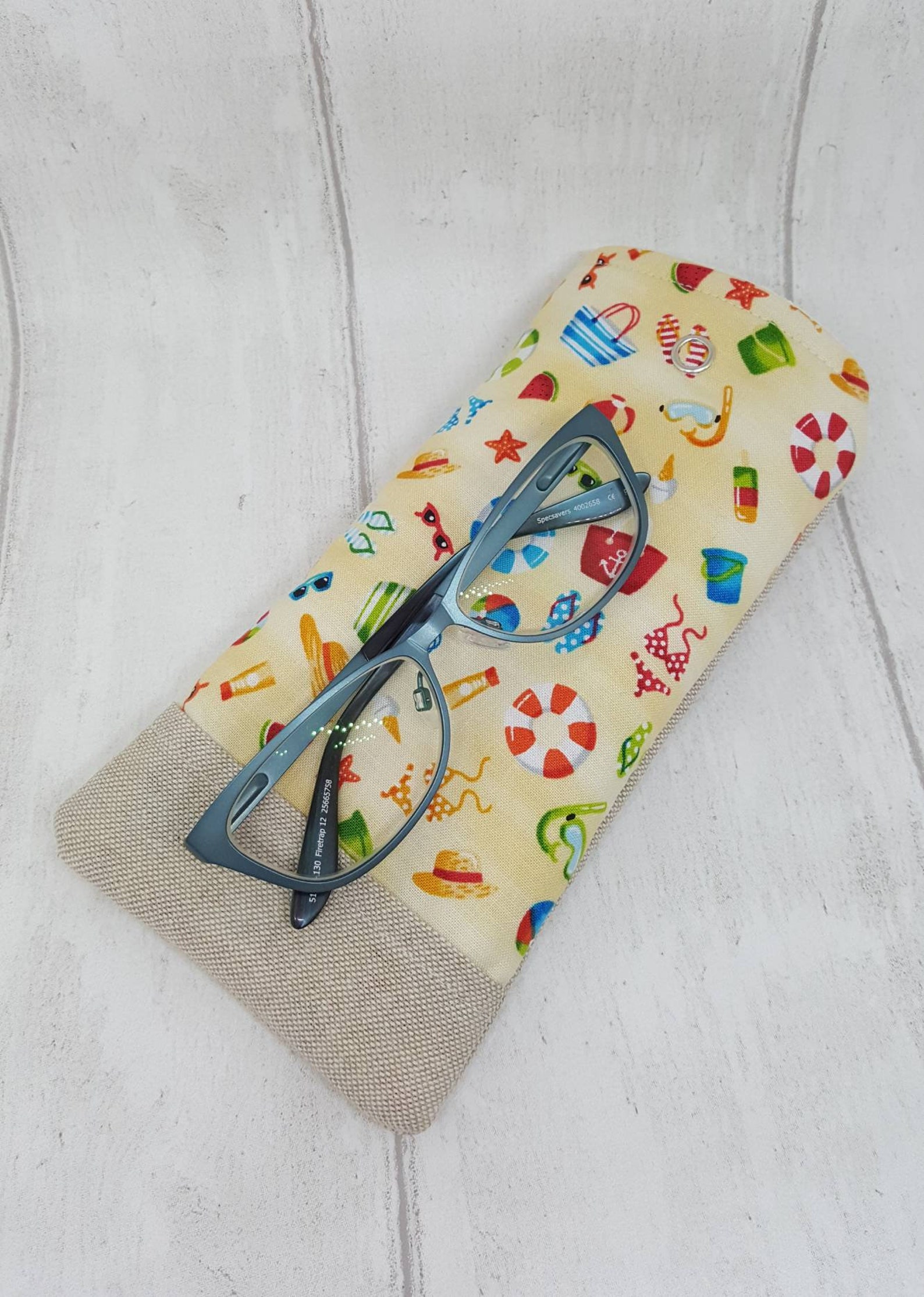 Soft glasses case Beach themed glasses case Handmade linen Etsy
