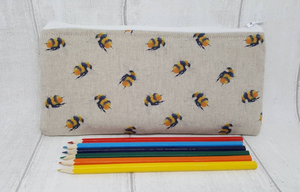 Bee pencil case Padded pencil case Craft storage bag Make Etsy